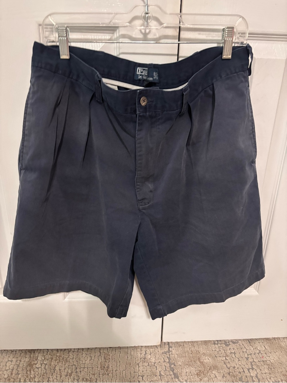 Polo by Ralph Lauren Navy Men's Pleated Tyler Shorts size 36